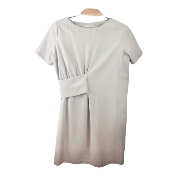 Oak + Fort Beige Short Sleeved Side Banded Dress Size S - Picture 2 of 5